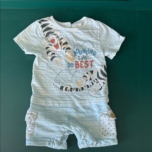 Disney Baby Soft Blue and White Outfit
